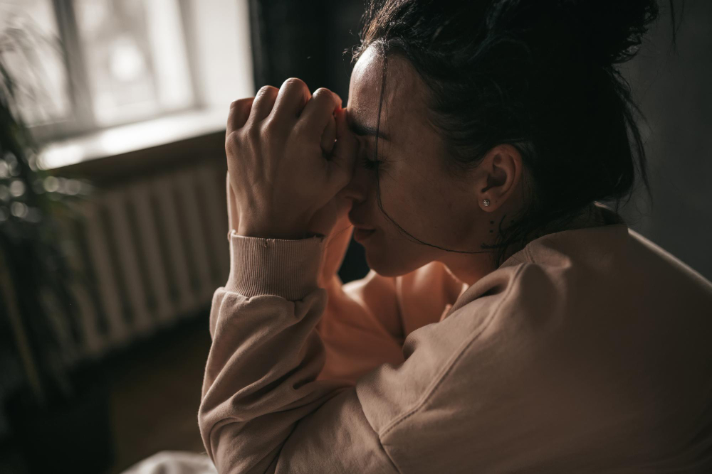 A mother has postpartum depression